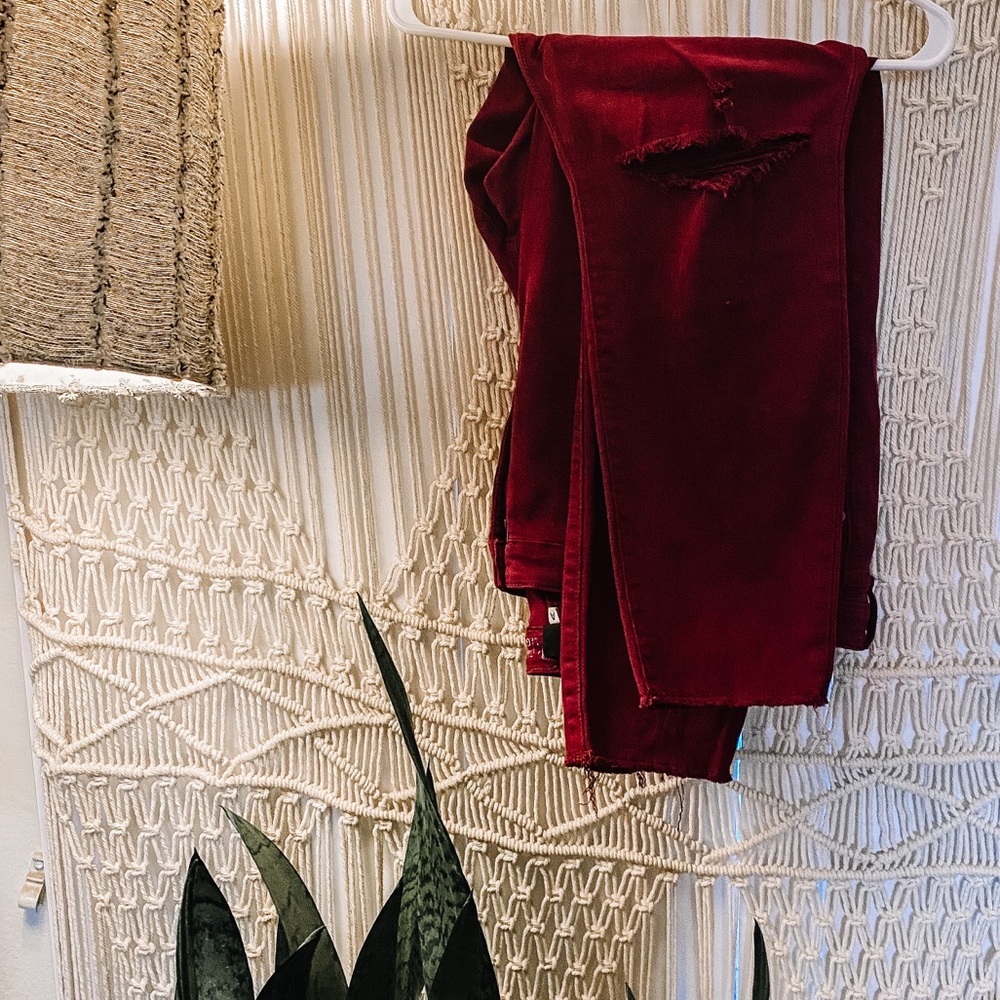 Gap Distressed Maroon Legging Cheville Size 18